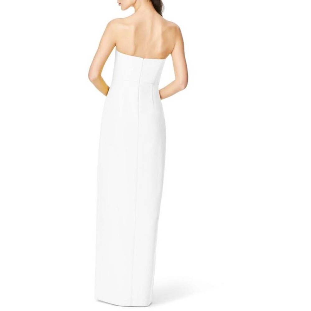 NWT Aidan Mattox cream strapless crepe wedding feminine formal dress. Size 0 - Picture 2 of 12